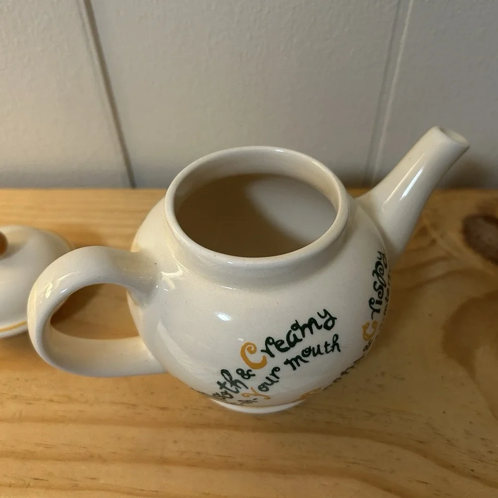 Vintage Mister Donut Teapot FITCH USA Novelty Ceramic Cream Top Creamer / Teapot